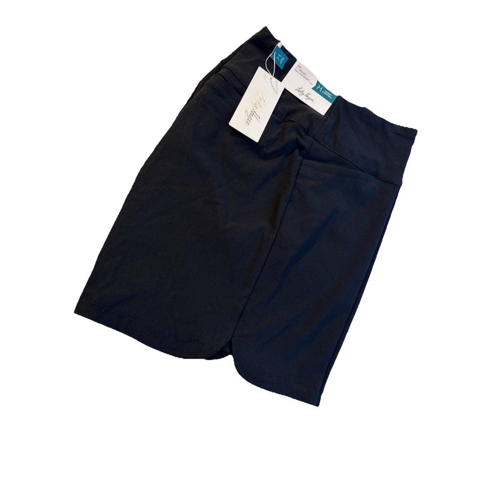 Lady Hagen Women's Tummy Control Short 7'' Black Golf Shorts Scalloped Edge XXL
